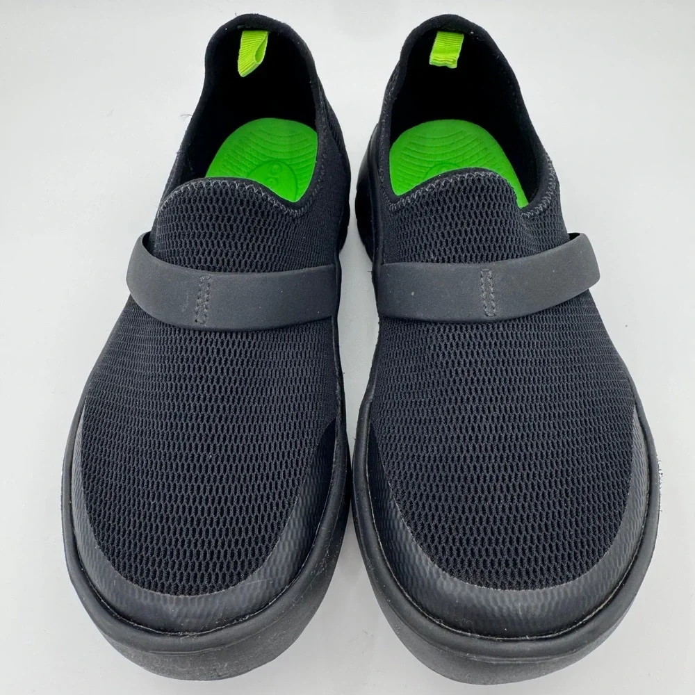 Oofos OOmg Mesh Low Black Recovery Walking Shoes Womens 6 Slip On Travel Comfort